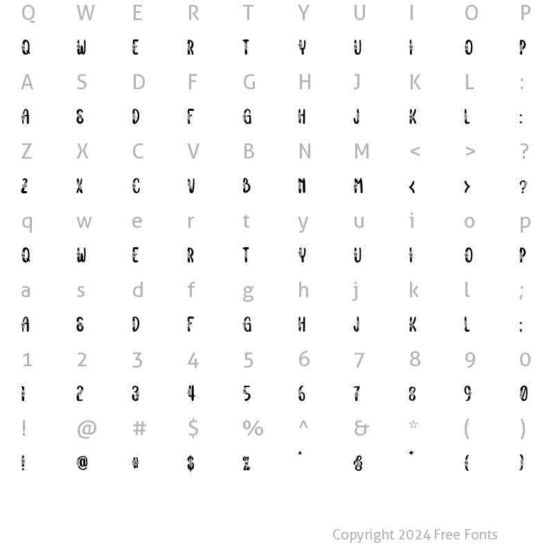 Character Map of Vignellya Regular