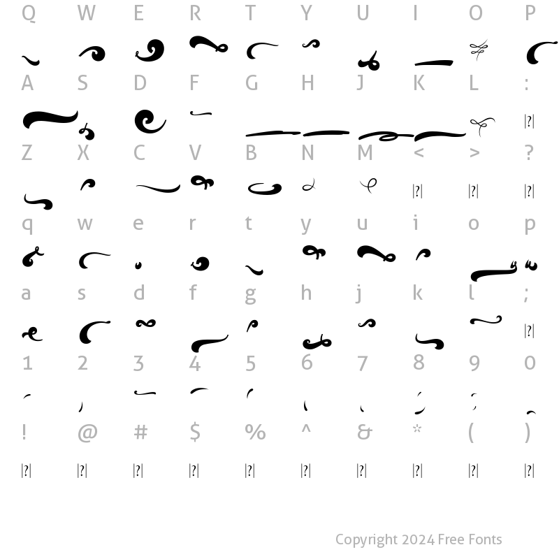 Character Map of Vignettic Dingbat Regular