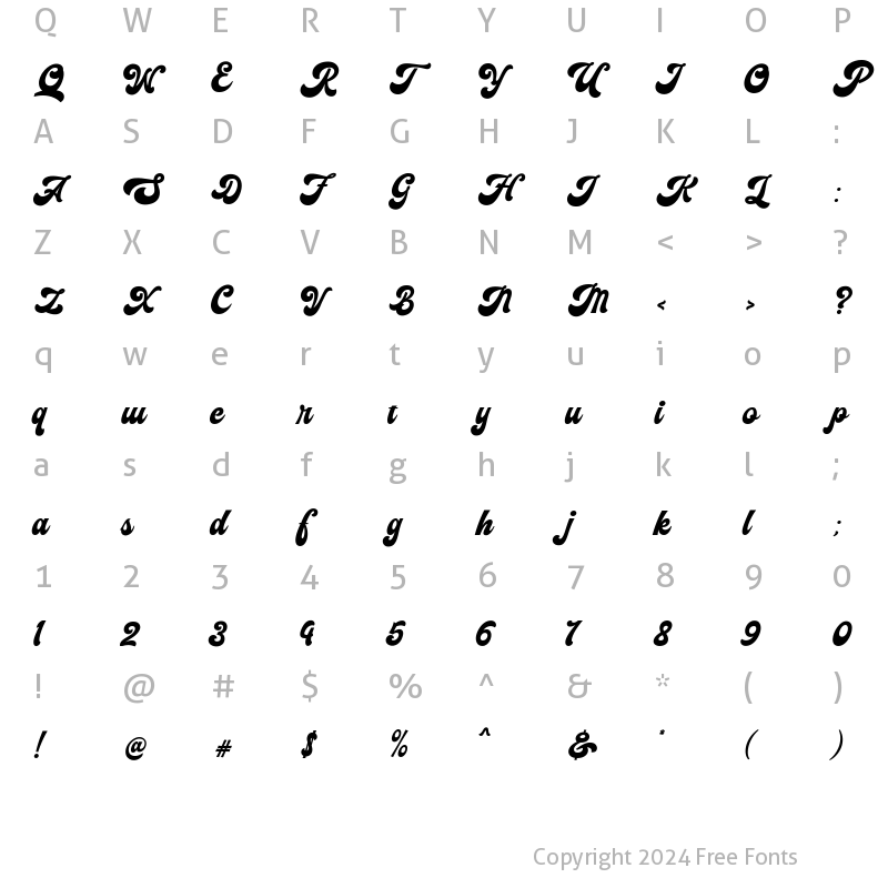 Character Map of Vignettic Regular