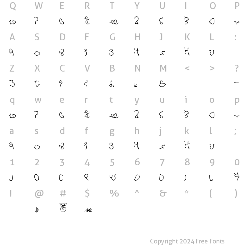 Character Map of Vik-Minbari Bold