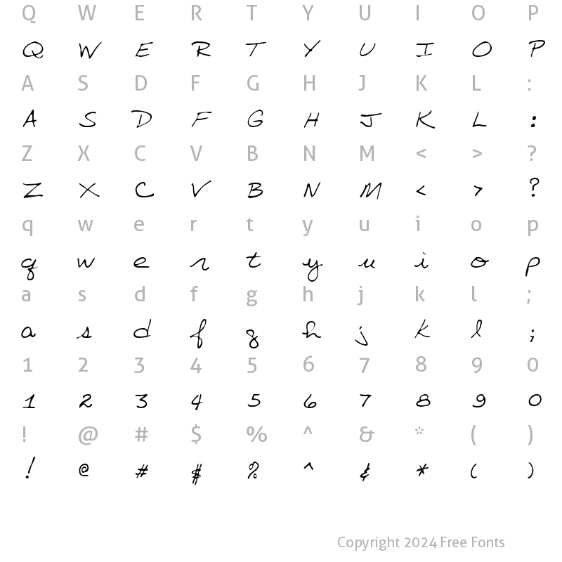 Character Map of Villa Regular