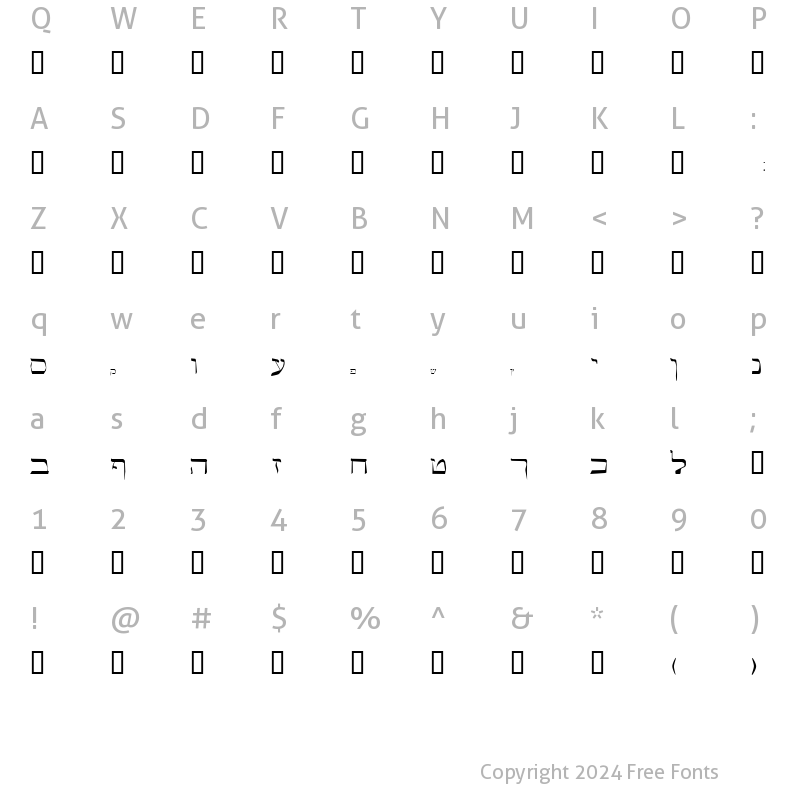 Character Map of Vilner Regular