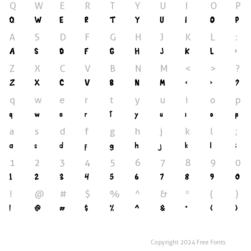 Character Map of Vimland Regular