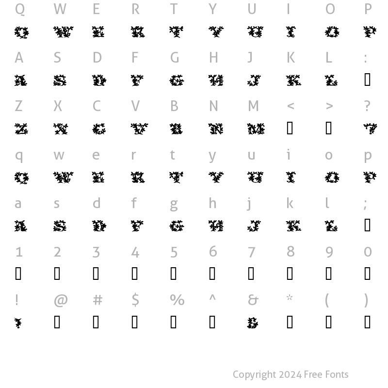 Character Map of VineCapsSSi Bold