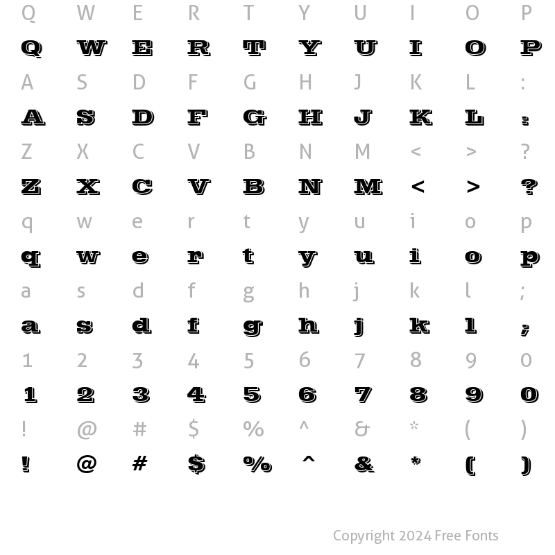 Character Map of Vineta BT Regular