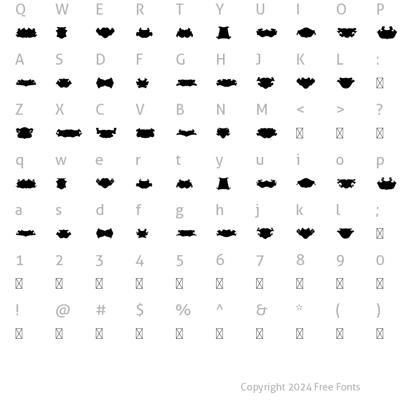 Character Map of Vintage Badge Design Regular