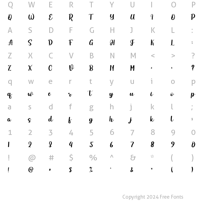 Character Map of Vintage Christmas Regular