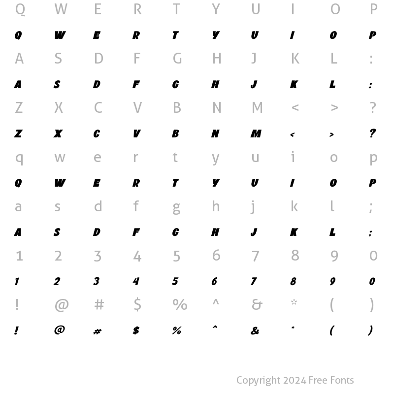 Character Map of Vintage Culture Clean Italic Regular