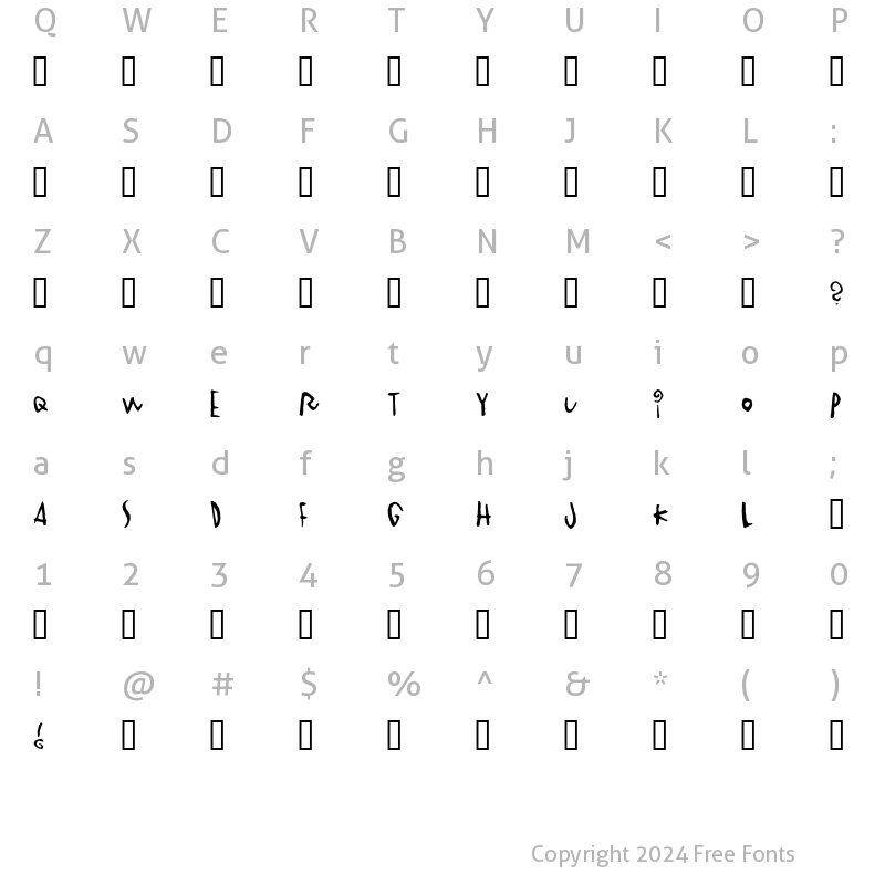 Character Map of Vinterstad Regular