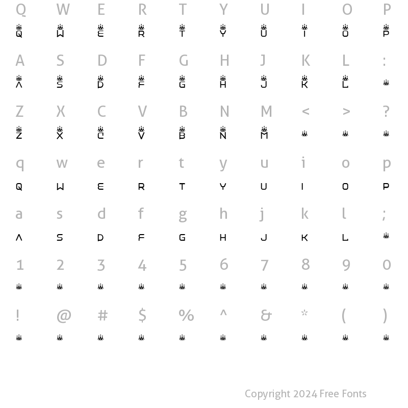 Character Map of Vinyl repair kit Regular