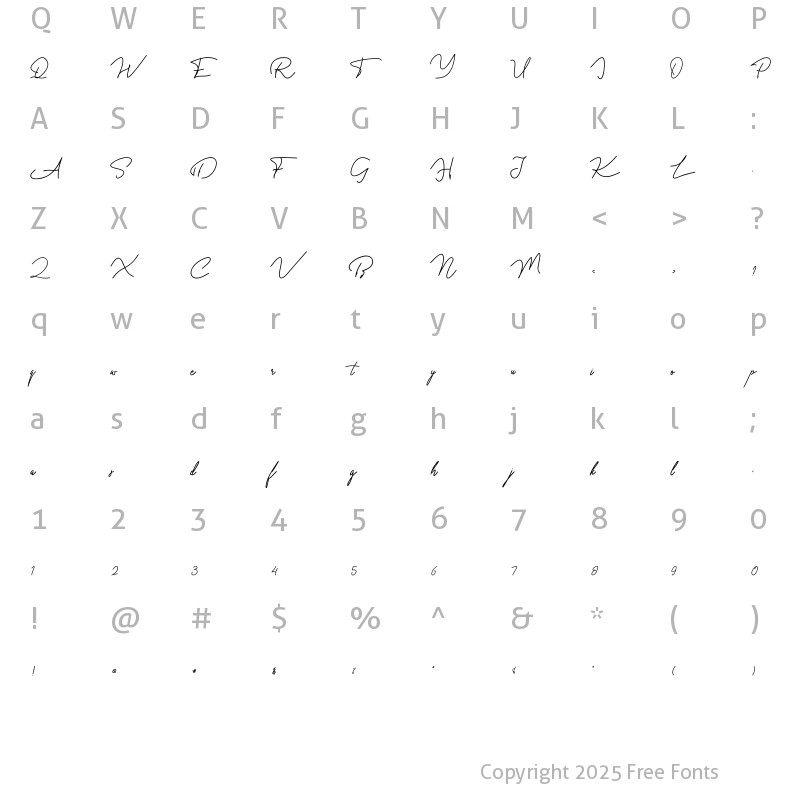 Character Map of Violitta Minimalis Regular