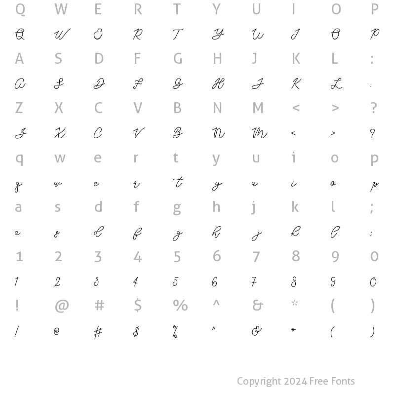 Character Map of Viona Regular