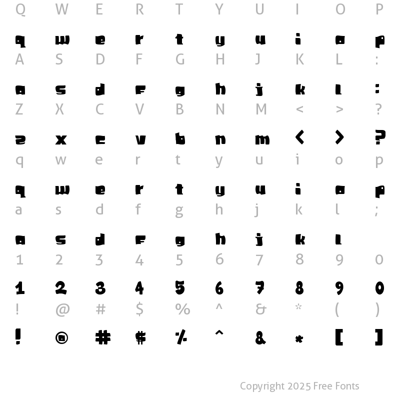 Character Map of VIP Arabic Typo Regular