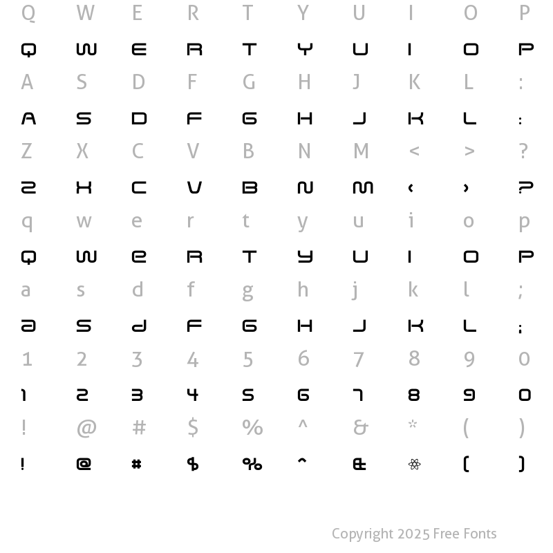 Character Map of VIP Talin Regular