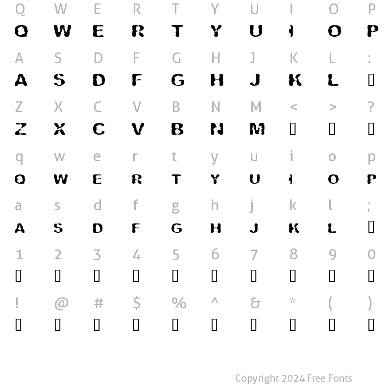 Character Map of Vipertuism Regular