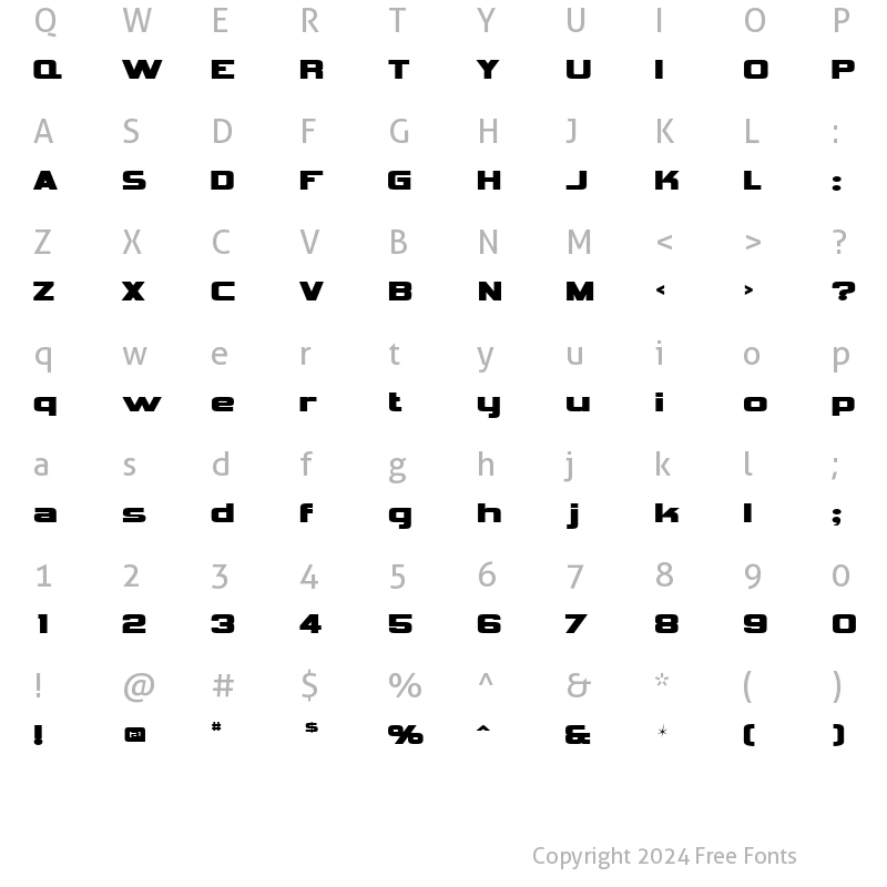 Character Map of Vipnagorgialla Regular