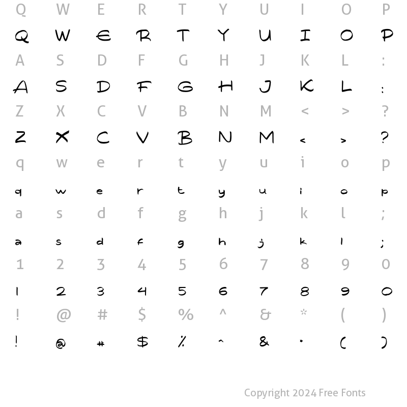 Character Map of Virgilea Regular