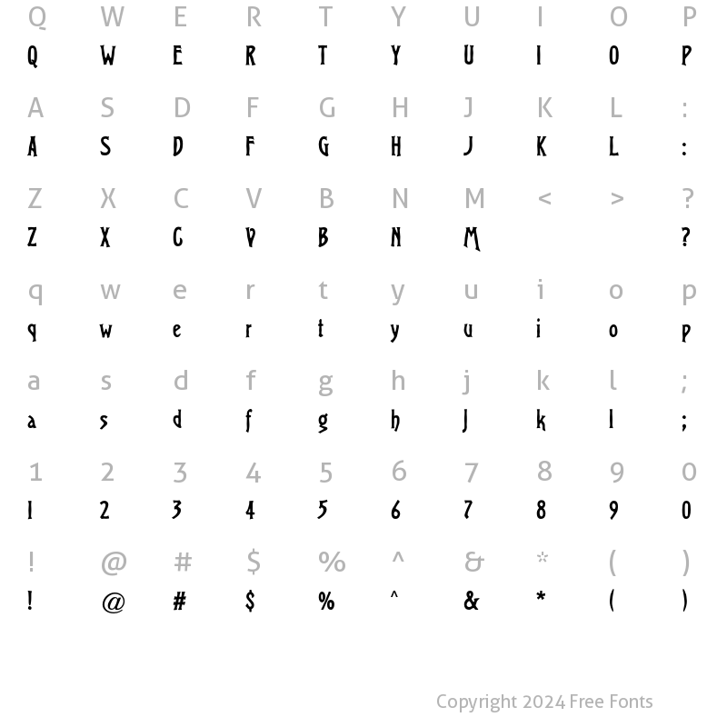 Character Map of Virile CG Regular