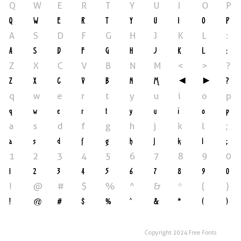 Character Map of Virile Regular