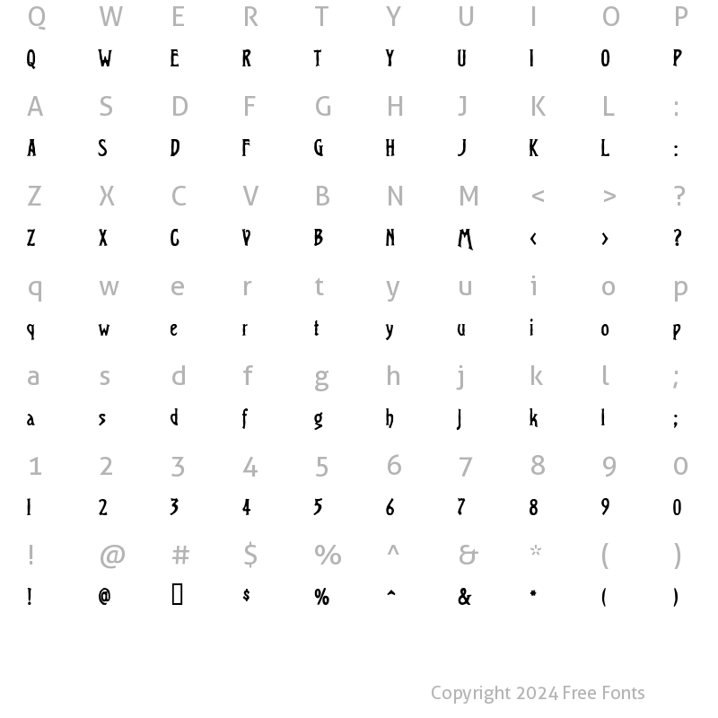 Character Map of Virile Solid Solid