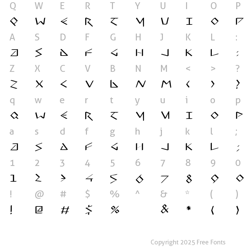 Character Map of VirtualUncialQuill Regular