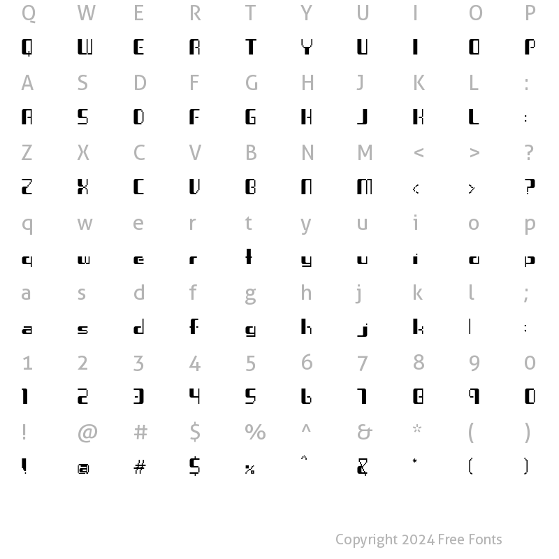 Character Map of Virus 53X Regular