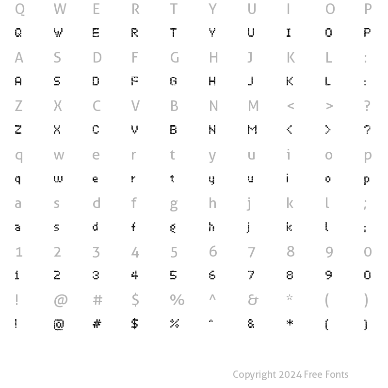 Character Map of Virus43 Regular