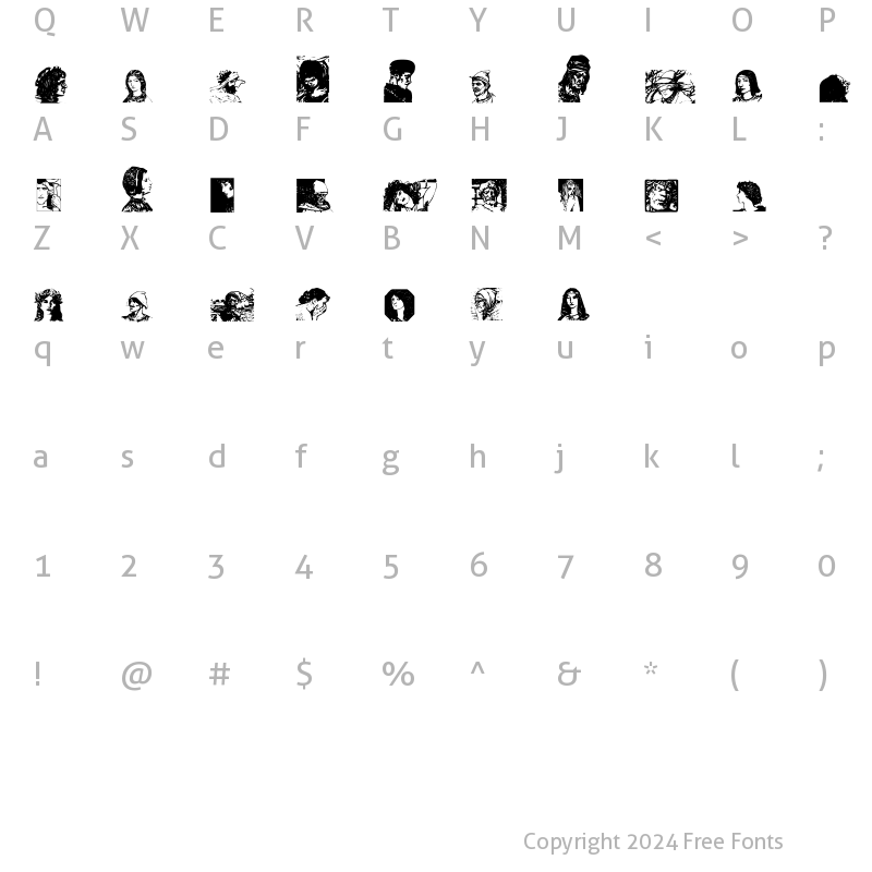 Character Map of Visage Regular