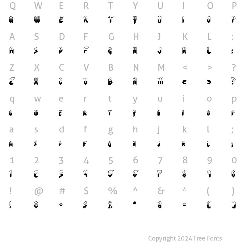 Character Map of Visionaries Normal