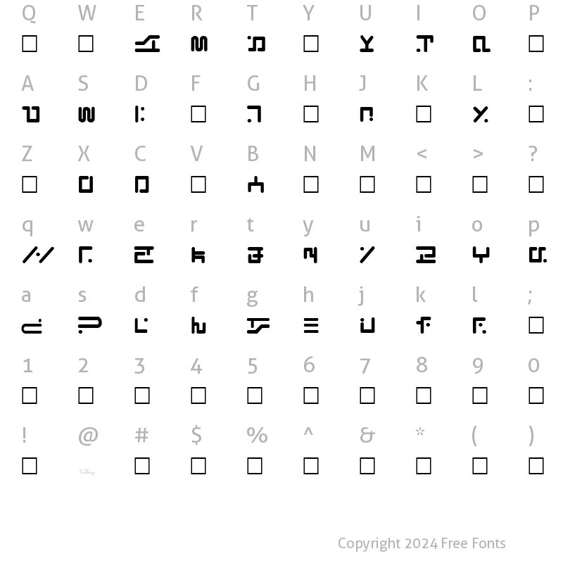 Character Map of Visitor regular