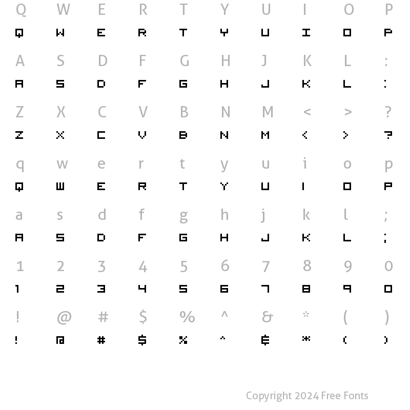 Character Map of Visitor TT1 (BRK) Regular