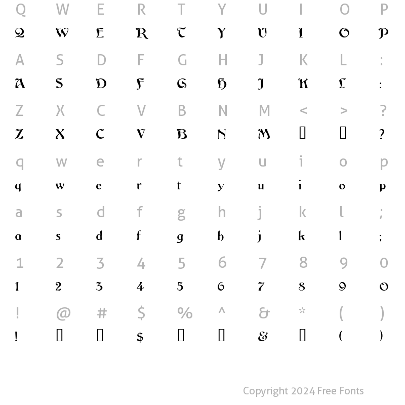 Character Map of VitorioSSK Regular