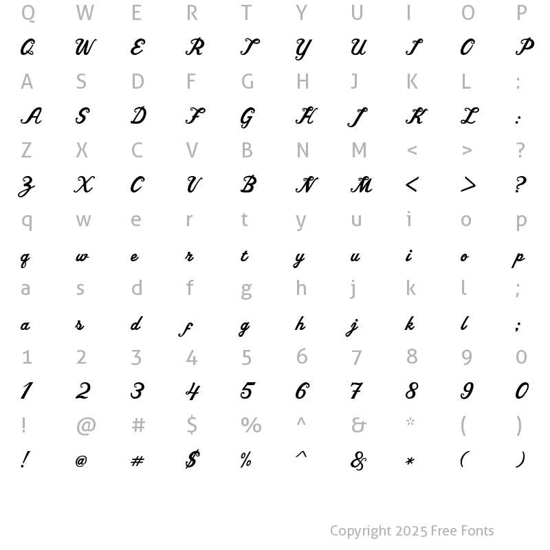 Character Map of Vitrina Regular