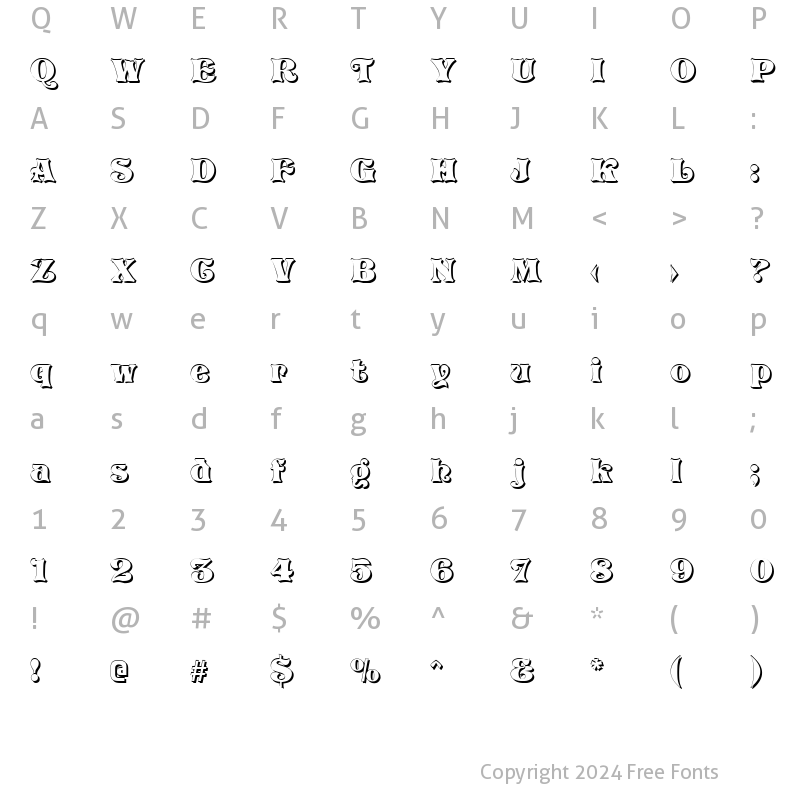 Character Map of VivianFlourish DS Shadow Normal