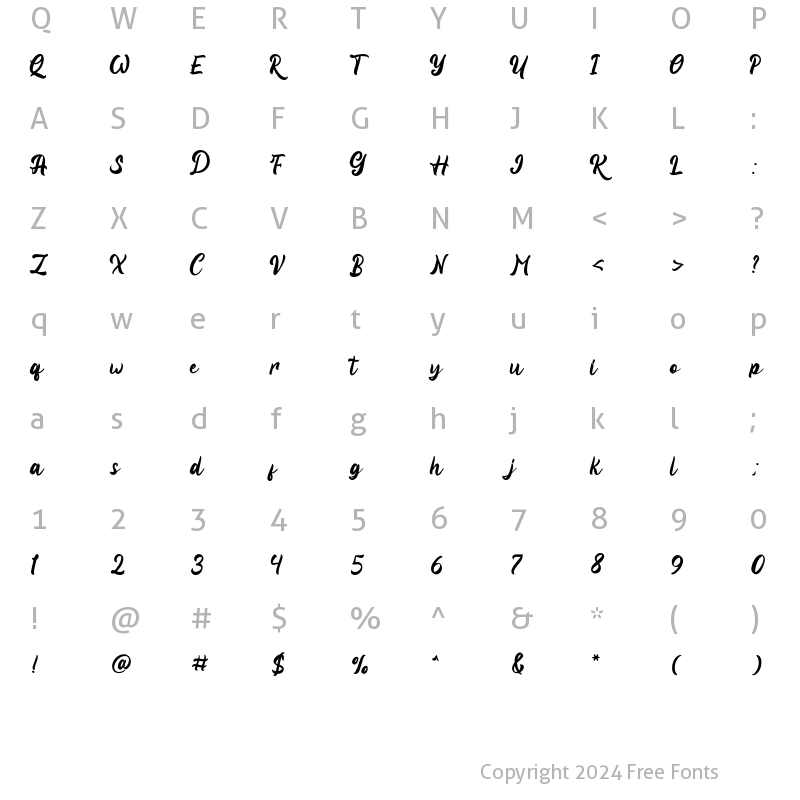 Character Map of Viyona Regular