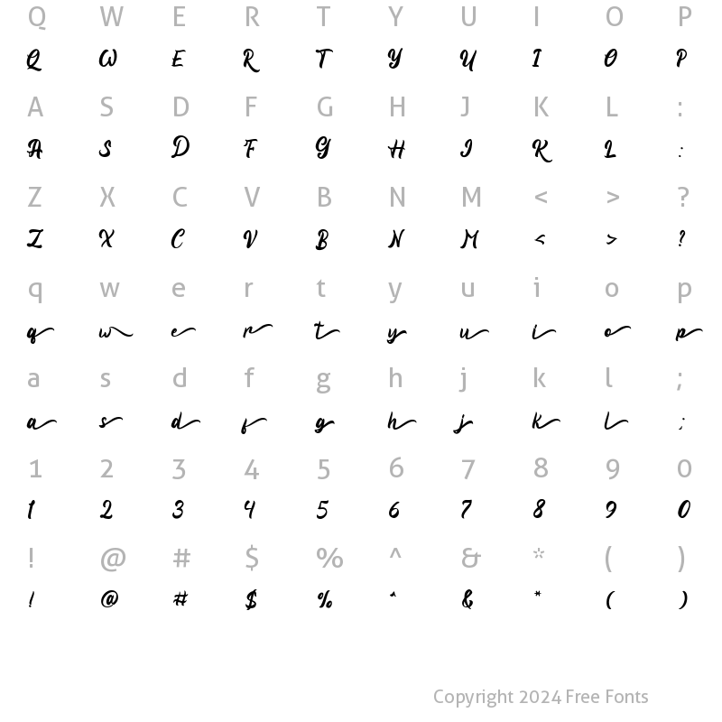 Character Map of Viyona SS01