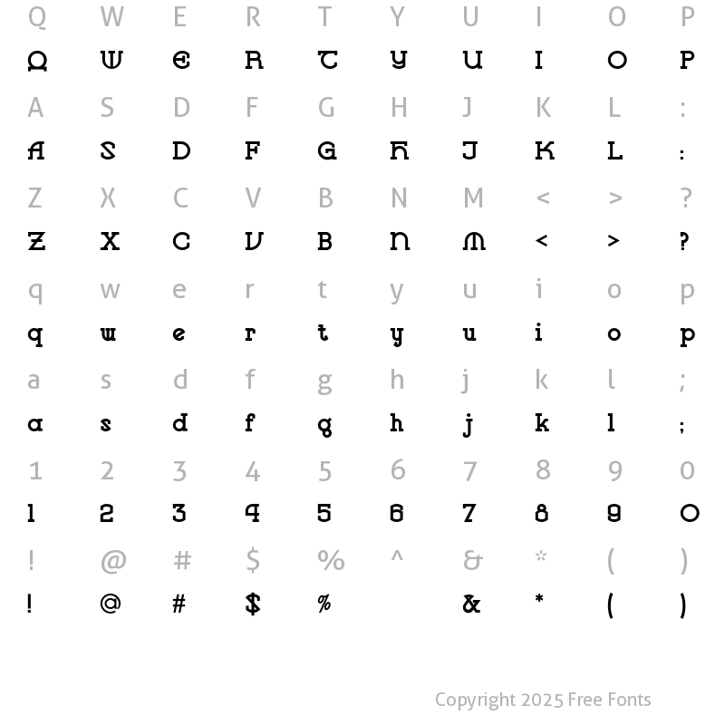 Character Map of Vlaanderen Square NF Regular