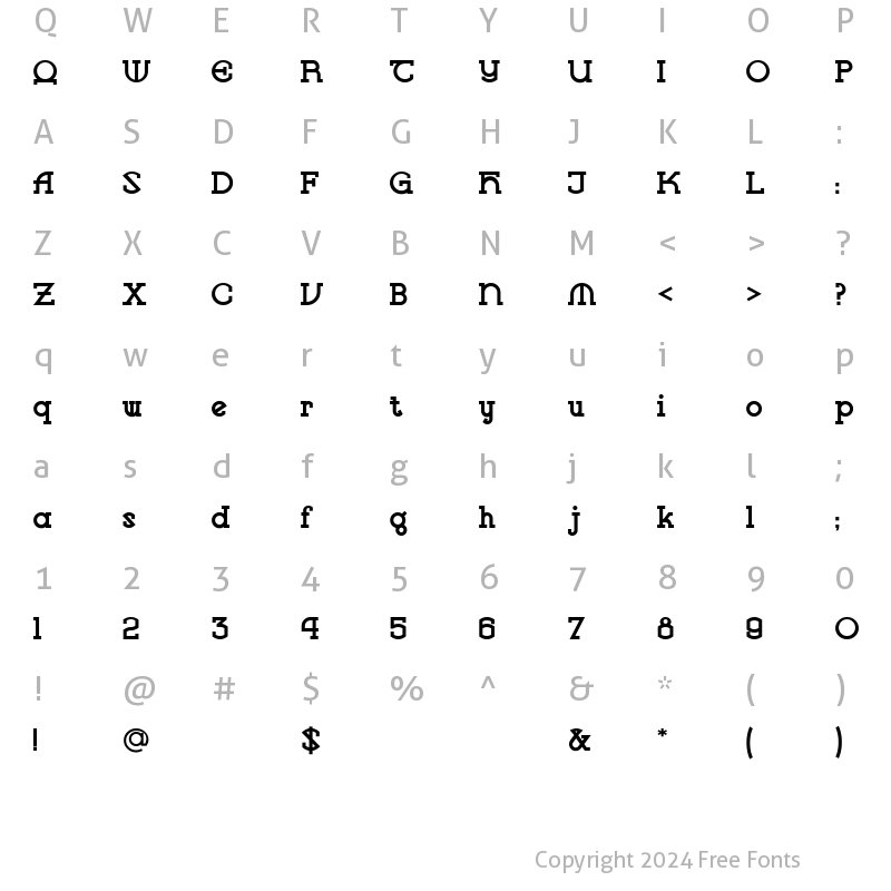 Character Map of VlaanderenSquare Regular