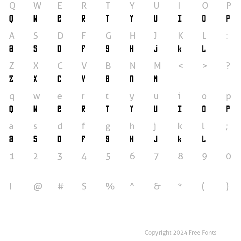 Character Map of Vladimir Regular