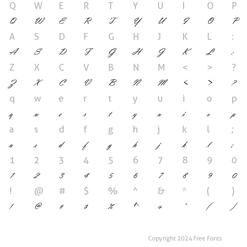 Character Map of VladimirScr Becker Regular