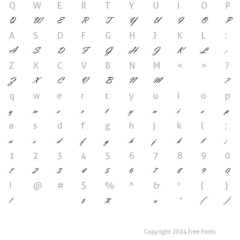 Character Map of VladimirScriptEF Regular