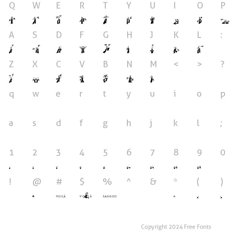 Character Map of Voila Saggies Regular