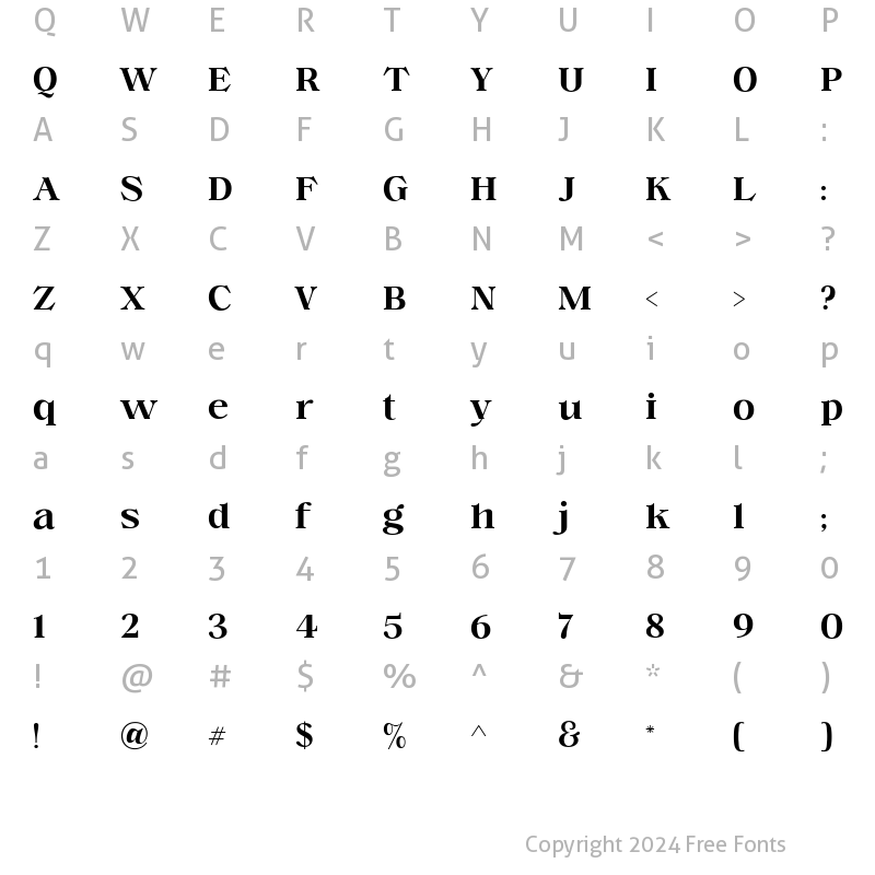 Character Map of Voire Medium