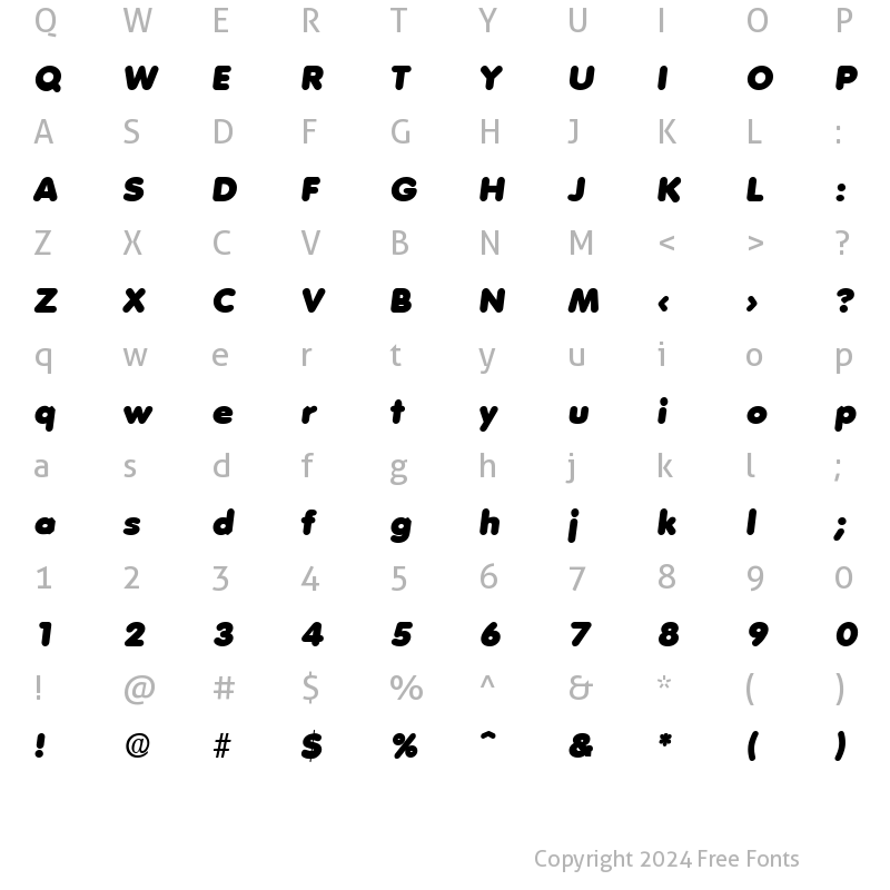 Character Map of Volkswagen-Serial-Black RegularItalic