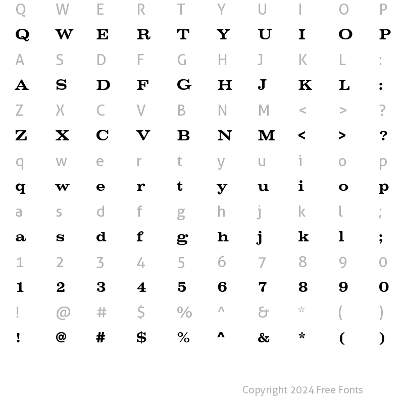 Character Map of VoltaEF-Medium Regular