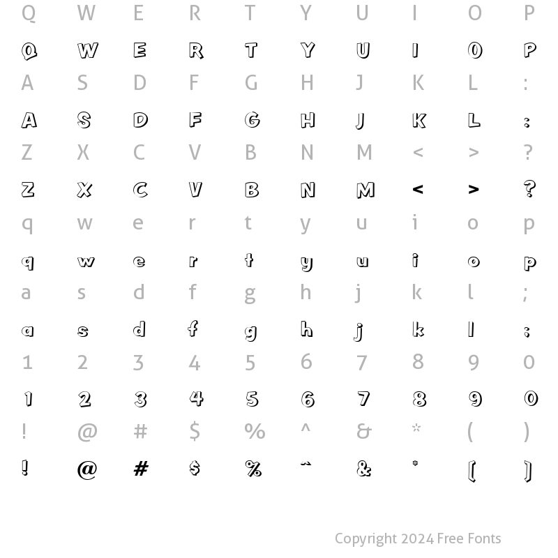 Character Map of Voltaire Regular