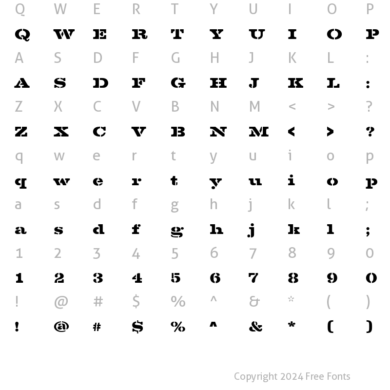 Character Map of VoltaSteDBol Regular