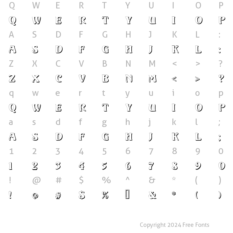 Character Map of Volute Shadow Regular