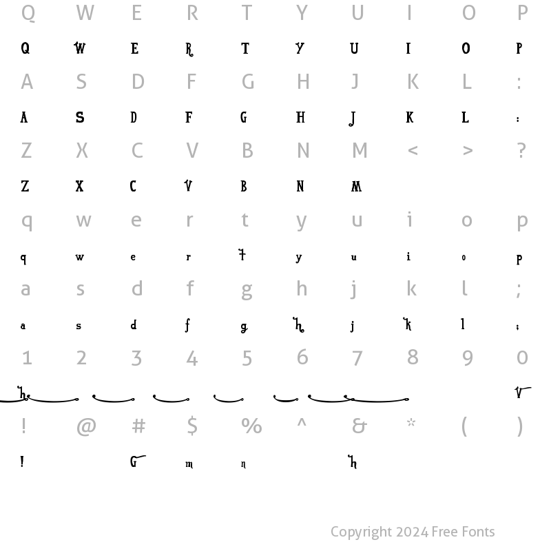 Character Map of VonFont Regular