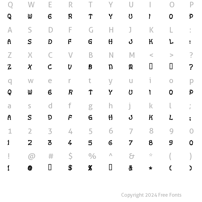 Character Map of VoodooDollLetters Regular